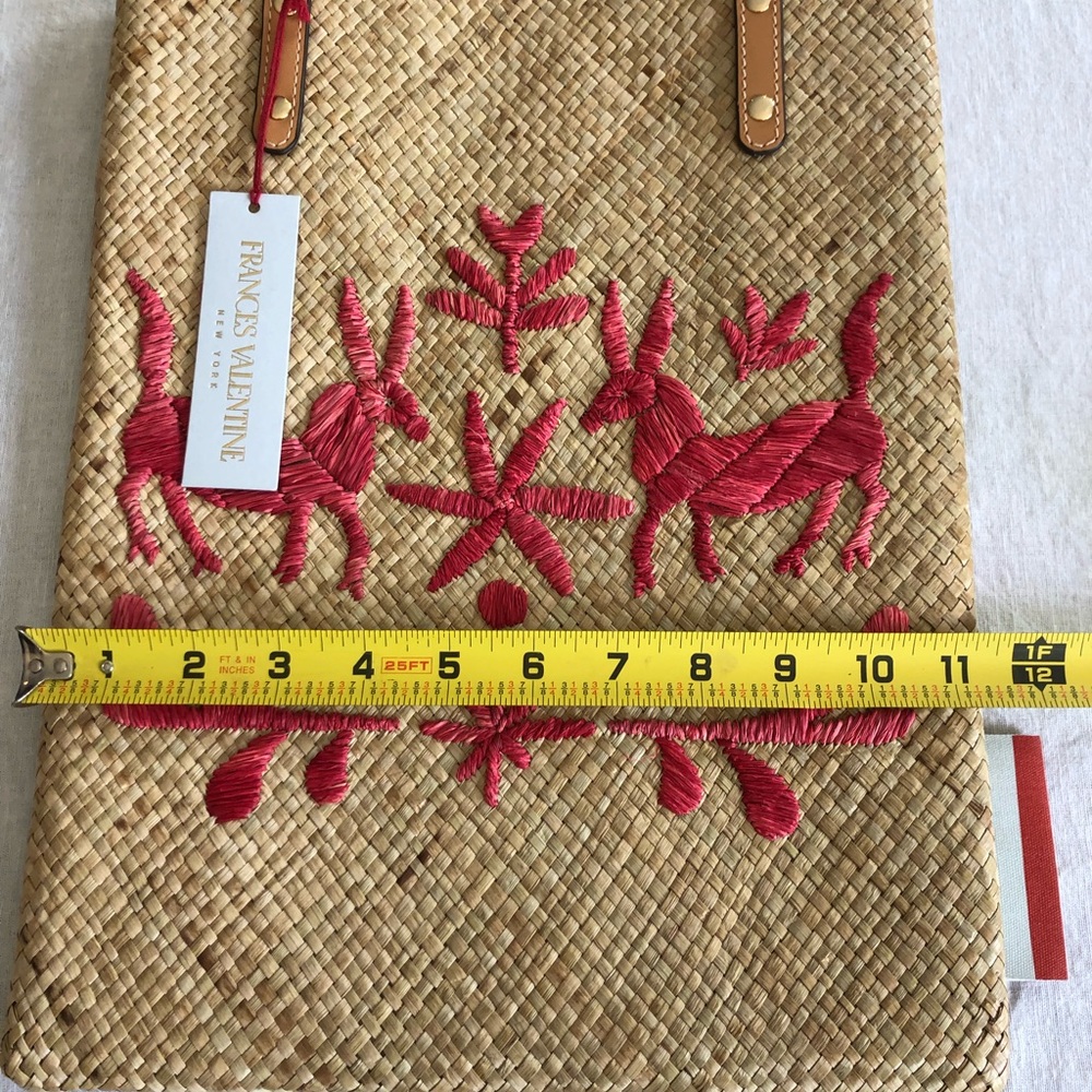 🌴NWT Frances Valentine; Flat Tote Palm Leaf - Picture 5 of 6